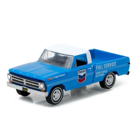 THINKANDPLAY 1 by 64 1972 Ford F-100 Chevron Pickup Truck Diecast Model Car; Blue TH994450
